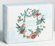 Коробка подарочная Снежной зимы складная картон 30,7*22*9,5см 1шт.