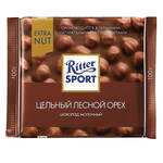 Шоколад Риттер Спорт молочный цельный лесной орех 100г