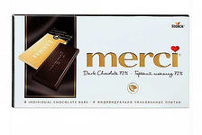 Шоколад Мерси горький 72% (черный) 100г